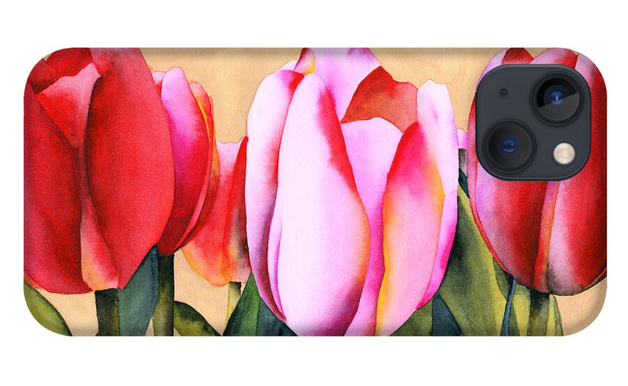 Summer iPhone 13 Case featuring the painting Summer Tulips by Ken Powers