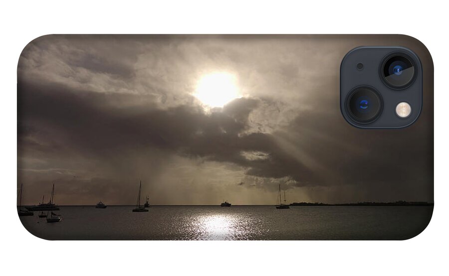 Caribbean iPhone 13 Case featuring the photograph Sunrays over Simpson Bay by Toby McGuire