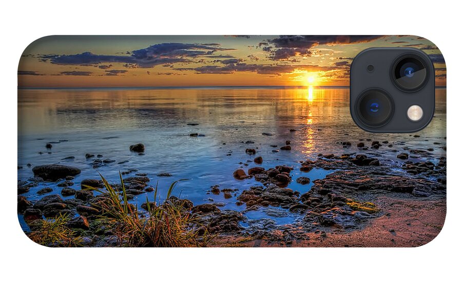 Sun iPhone 13 Case featuring the photograph Sunrise over Lake Michigan by Scott Norris
