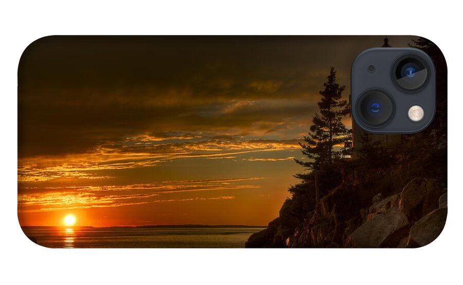 Acadia National Park iPhone 13 Case featuring the photograph Sunset at Bass Harbor Lighthouse by Oscar Gutierrez