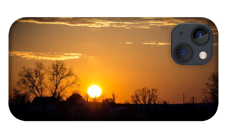Sunset iPhone 13 Case featuring the photograph Sunset Over the Distant Farm by Holden The Moment