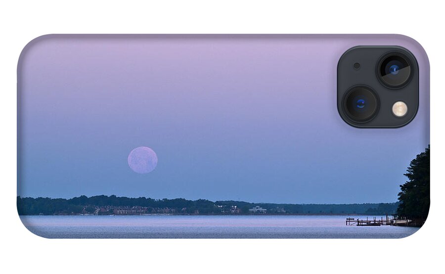 Moon Setting iPhone 13 Case featuring the photograph Super Moon Setting-1 by Charles Hite