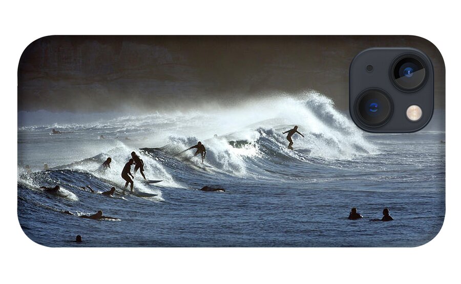 Recreational Pursuit iPhone 13 Case featuring the photograph Surfers At Bondi Beach by Oliver Strewe