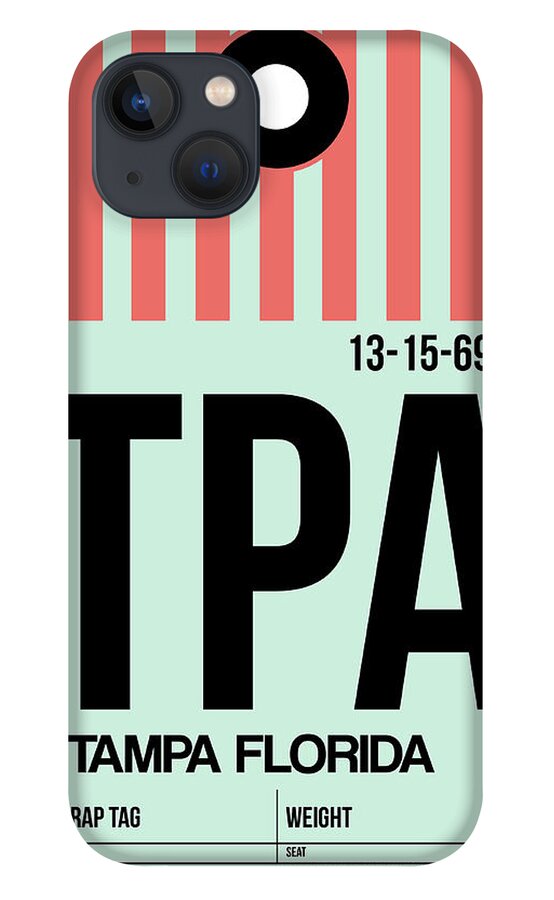 Tampa iPhone 13 Case featuring the digital art Tampa Airport Poster by Naxart Studio