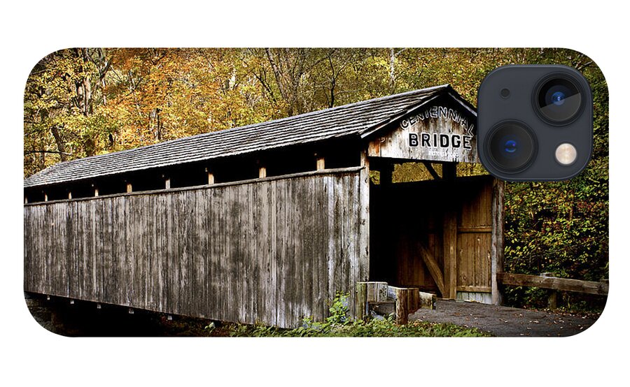 Americana iPhone 13 Case featuring the photograph Teegarden Covered Bridge 35-15-05 by Robert Gardner
