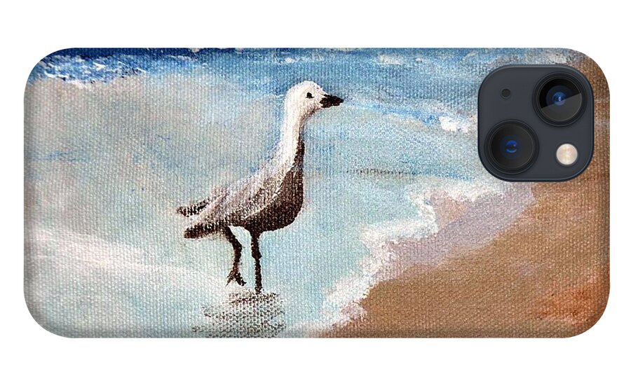 Ocean iPhone 13 Case featuring the painting Testing the Waters by Nancy Sisco