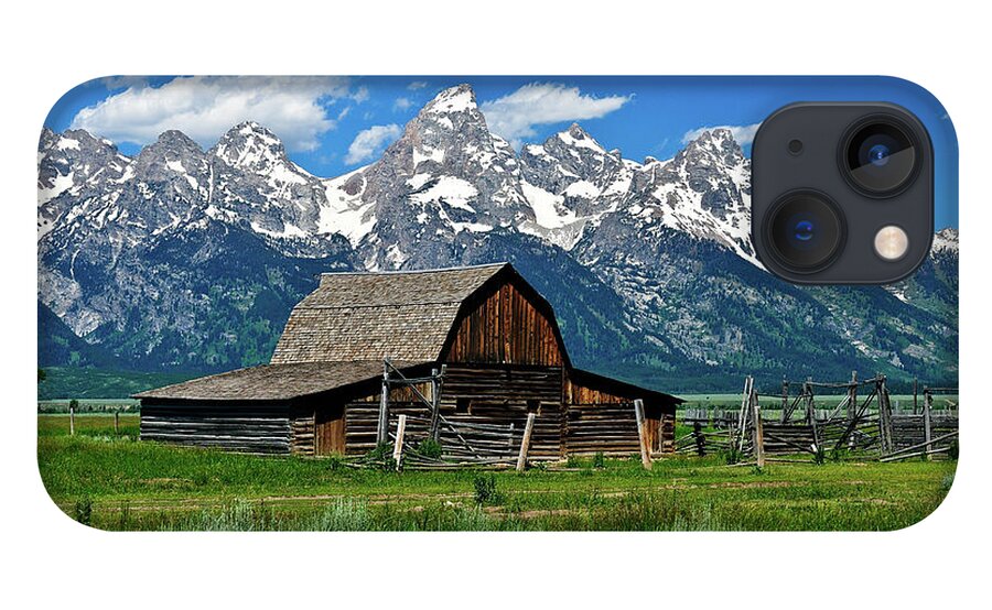 Grand Teton National Park iPhone 13 Case featuring the photograph Teton Barn by Greg Norrell