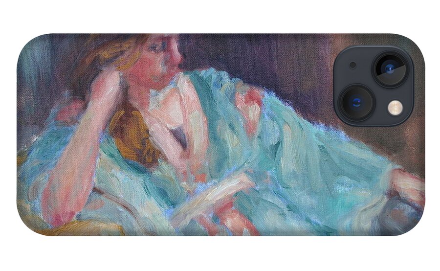 Oil On Canvas iPhone 13 Case featuring the painting Inner Light - Original Impressionist Painting by Quin Sweetman