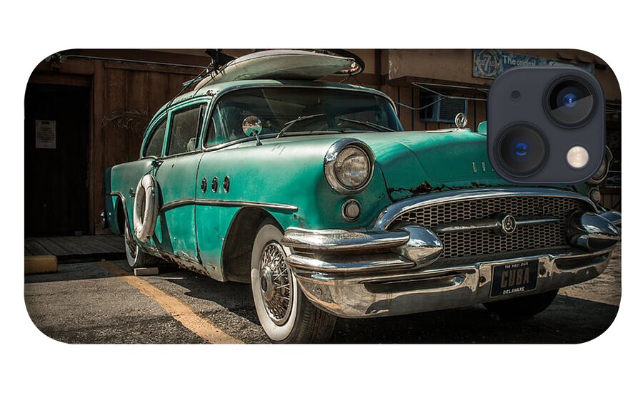 Auto iPhone 13 Case featuring the photograph The Buick II - ready to surf by Hannes Cmarits