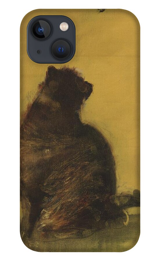 Cat iPhone 13 Case featuring the painting The Entomologist by David Ladmore
