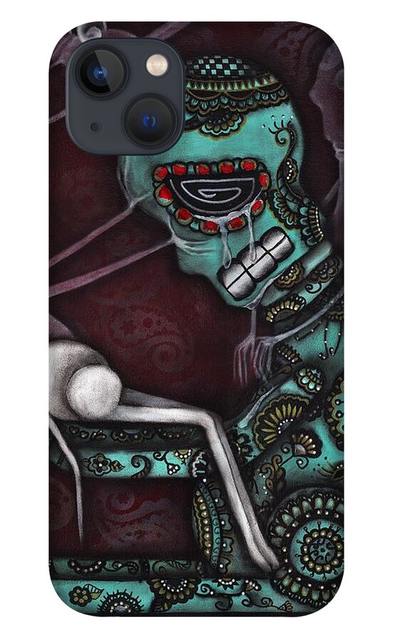 Death iPhone 13 Case featuring the painting The Final Awakening by Abril Andrade