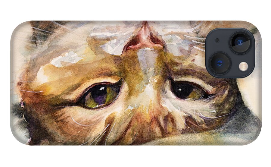 Cat iPhone 13 Case featuring the painting The Flirt by Judith Levins