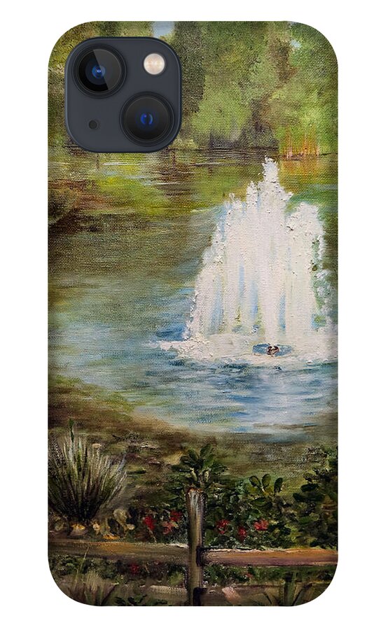 Pond iPhone 13 Case featuring the painting The Fountain by Arlen Avernian - Thorensen
