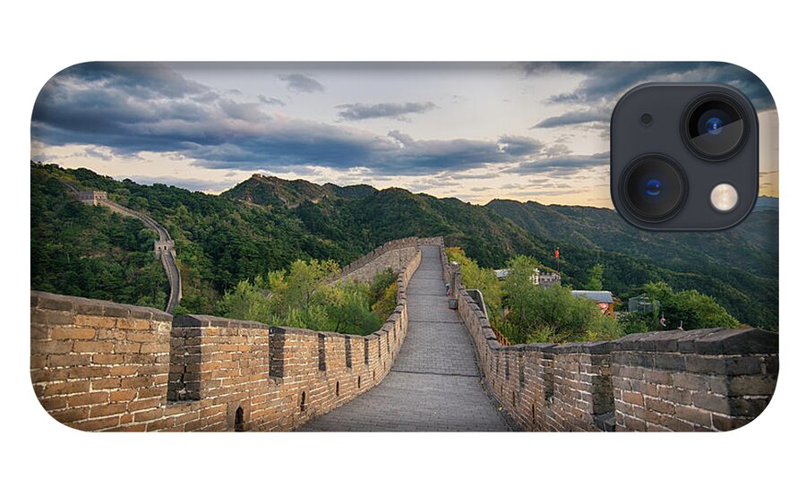 Chinese Culture iPhone 13 Case featuring the photograph The Great Wall Of China At Sunset by Emad Aljumah