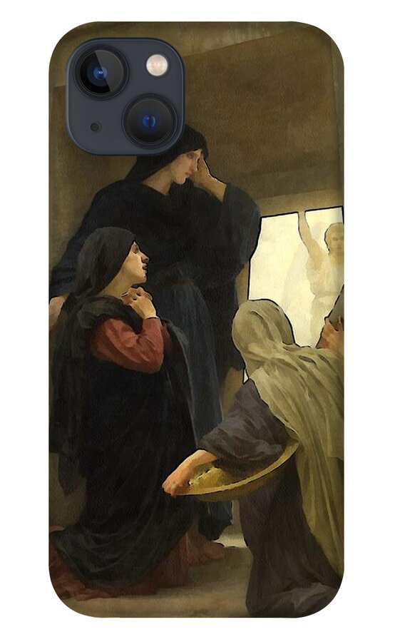 William Bouguereau iPhone 13 Case featuring the digital art The Holy Women at the Tomb by William Bouguereau