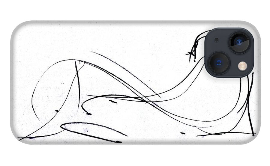 Figure Drawing iPhone 13 Case featuring the drawing The Idea Relax by John Gholson