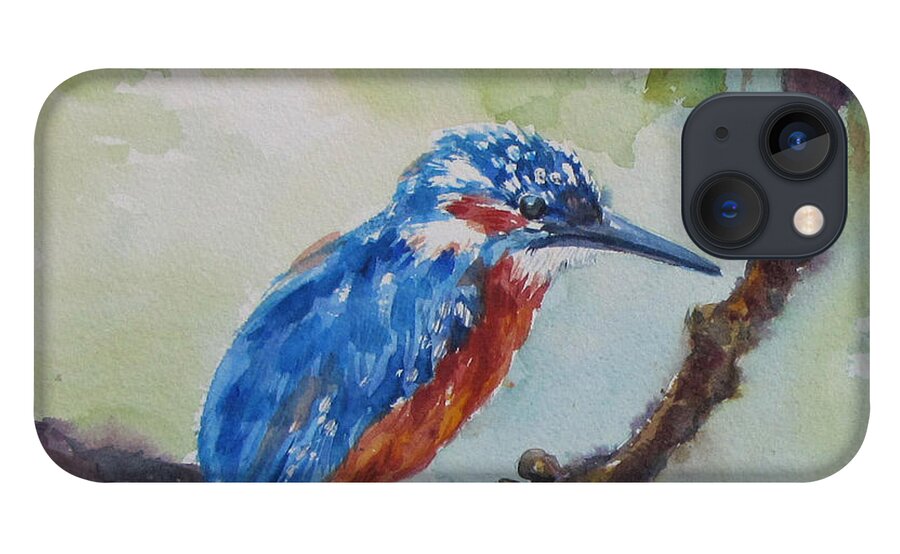 Bird iPhone 13 Case featuring the painting The Kingfisher by Jyotika Shroff