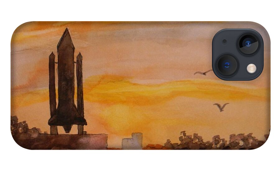The Last Shuttle Ride iPhone 13 Case featuring the painting The Last Shuttle Ride by Warren Thompson