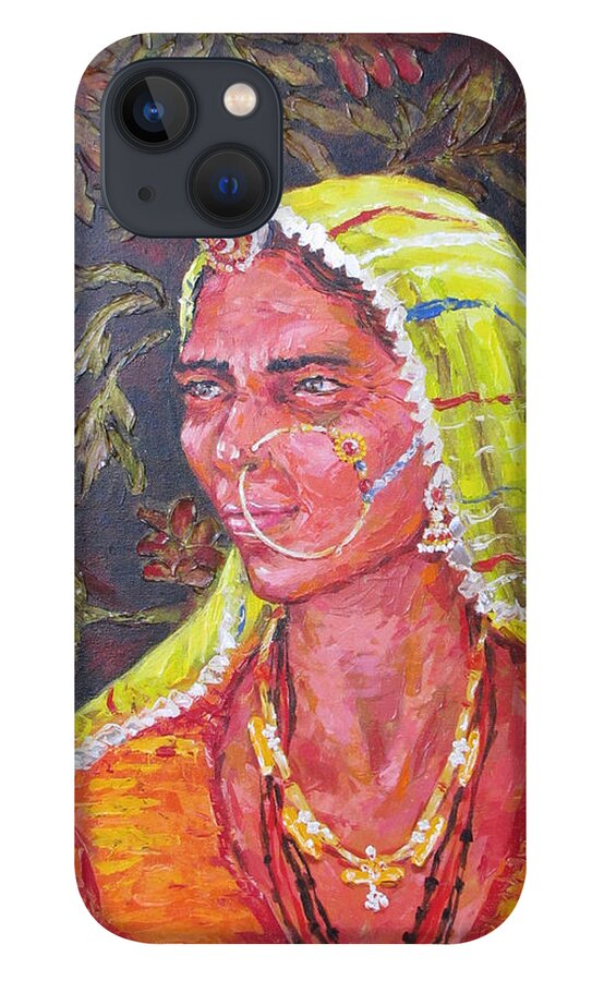 Tribal Woman iPhone 13 Case featuring the painting The Tribal Woman by Jyotika Shroff