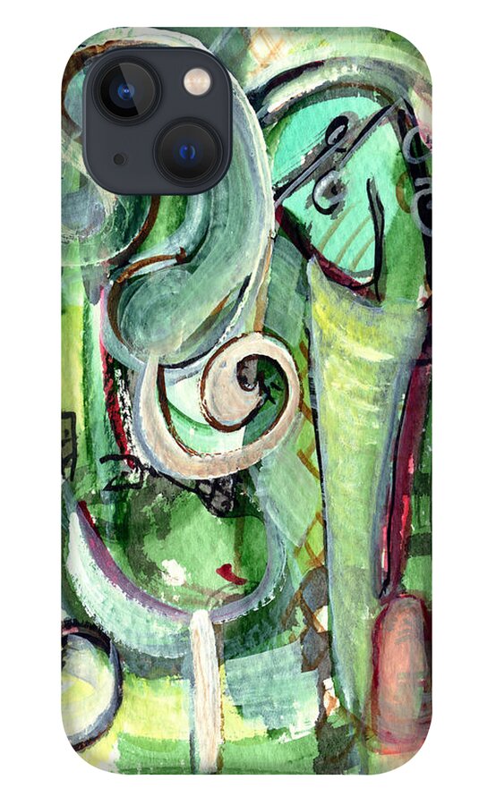 Abstract Art iPhone 13 Case featuring the painting The Song by Stephen Lucas