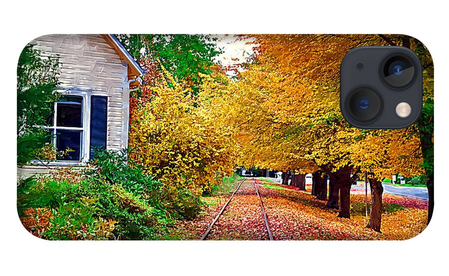 Autumn Foliage iPhone 13 Case featuring the painting The Tracks by Kirt Tisdale