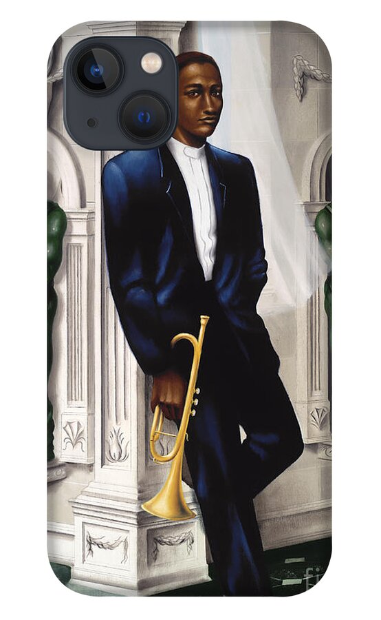 Black Fine Art iPhone 13 Case featuring the painting The Trumpeteer by Clement Bryant