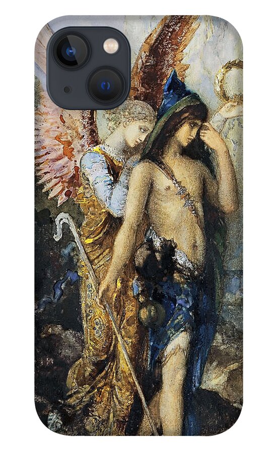 Gustave Moreau iPhone 13 Case featuring the painting The Voices. Hesiod and the Muse by Gustave Moreau