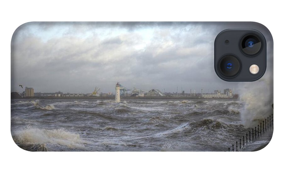 Lighthouse iPhone 13 Case featuring the photograph The wild Mersey by Spikey Mouse Photography