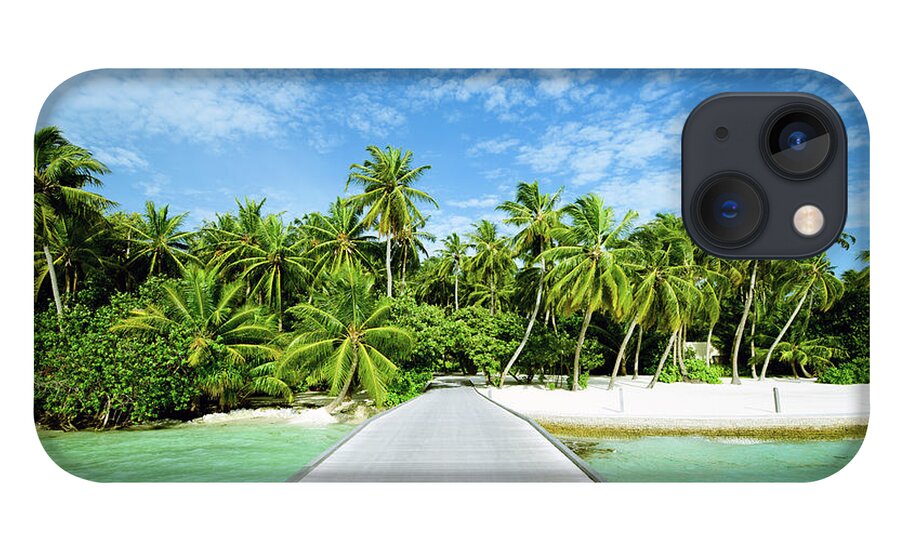 Water's Edge iPhone 13 Case featuring the photograph The Wooden Bridge Of Maldives Beach by Phototalk