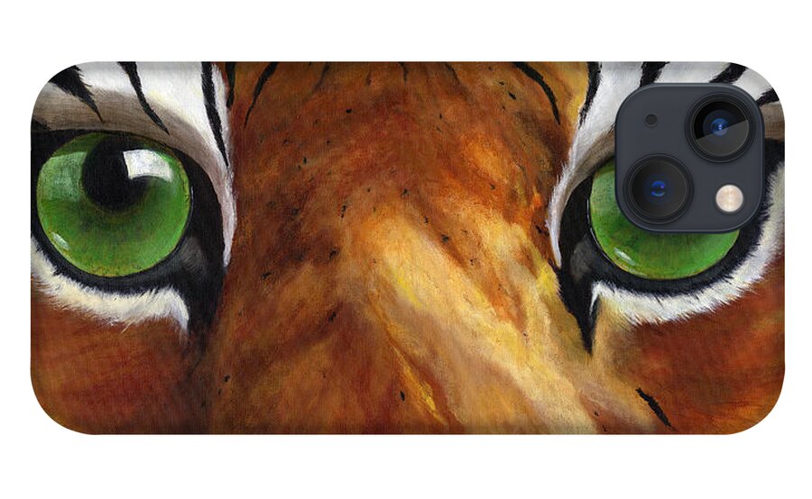 Tiger iPhone 13 Case featuring the painting Tiger Eyes by Donna Tucker