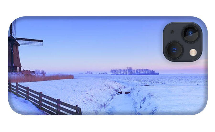 North Holland iPhone 13 Case featuring the photograph Traditional Dutch Windmills In Winter by Sara winter