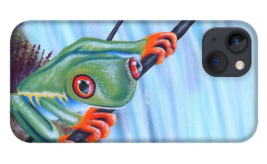 Tree Frog iPhone 13 Case featuring the painting Tree Frog by Darren Robinson