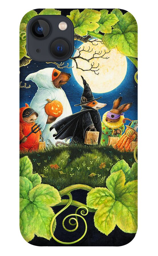 Halloween iPhone 13 Case featuring the painting Trick or Treat by Lynn Bywaters