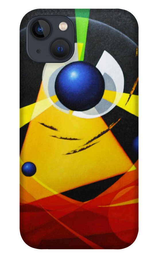 Abstract iPhone 13 Case featuring the painting Trilogy by Alberto DAssumpcao