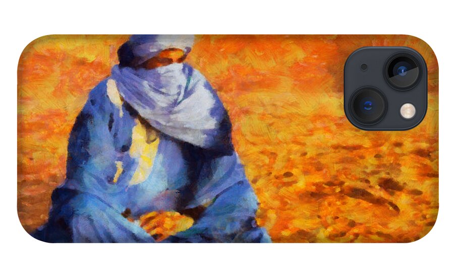 Rossidis iPhone 13 Case featuring the painting Tuareg 2 L.E. by George Rossidis