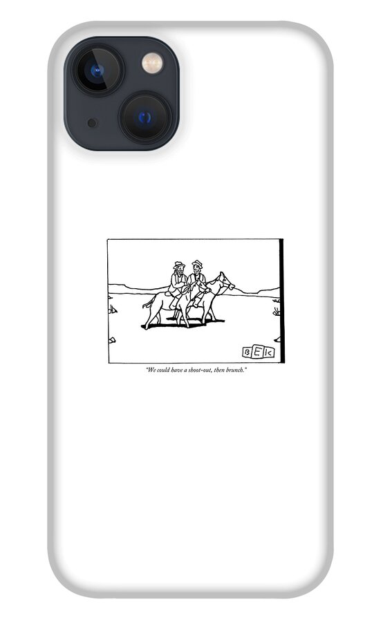 Two Cowboys On Horseback Talk To Each Other iPhone 13 Case
