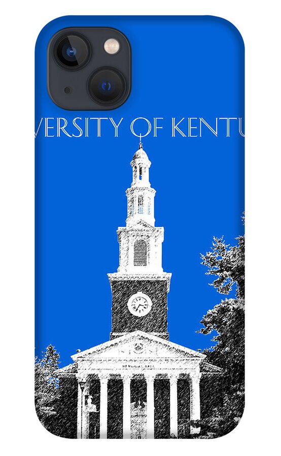 University iPhone 13 Case featuring the digital art University of Kentucky - Blue by DB Artist