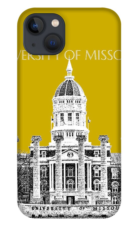 University iPhone 13 Case featuring the digital art University of Missouri - Gold by DB Artist