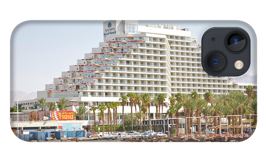 Viewpoint iPhone 13 Case featuring the photograph Unusual Shape To Modern Hotel On Red Sea by Barry Winiker