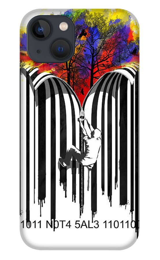 Colour iPhone 13 Case featuring the painting Unzip The Colour Code by Sassan Filsoof