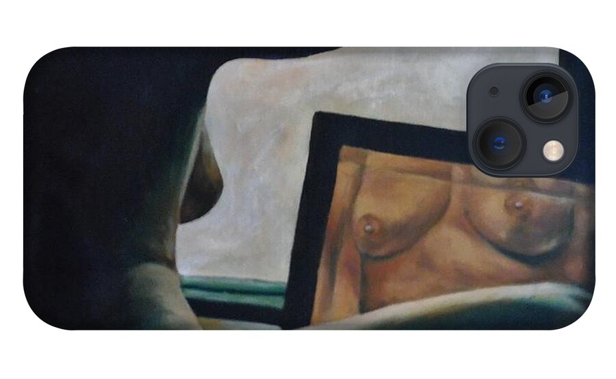 Figure Study iPhone 13 Case featuring the painting Upon Reflection by M Bellavia