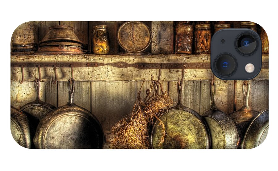 Kitchen iPhone 13 Case featuring the photograph Utensils - Old country kitchen by Mike Savad