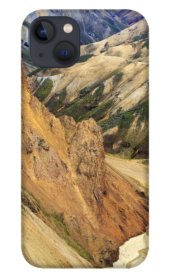 Nis iPhone 13 Case featuring the photograph Valley Through Rhyolite Mountains by Mart Smit