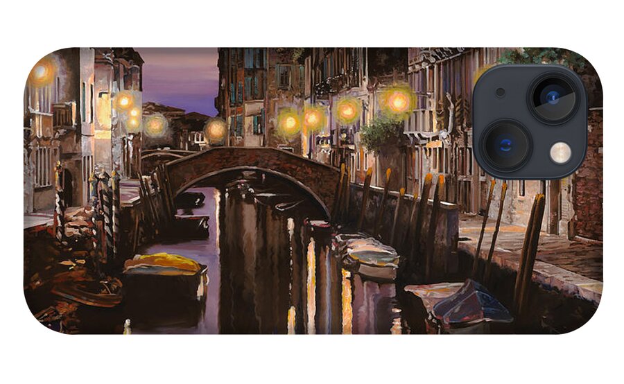 Venice iPhone 13 Case featuring the painting crepuscolo a Venezia by Guido Borelli