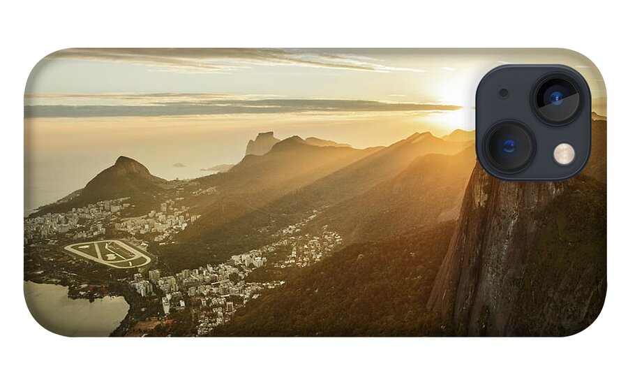 Majestic iPhone 13 Case featuring the photograph View Of Corcovado And Rio De Janeiro At by Christian Adams