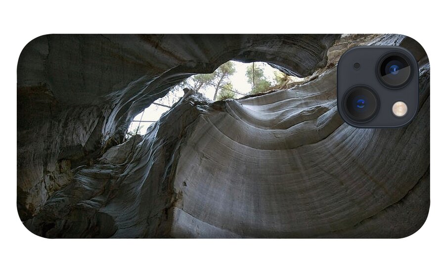Scenics iPhone 13 Case featuring the photograph View Up To The Sky From Inside A Cave by Jim Julien / Design Pics