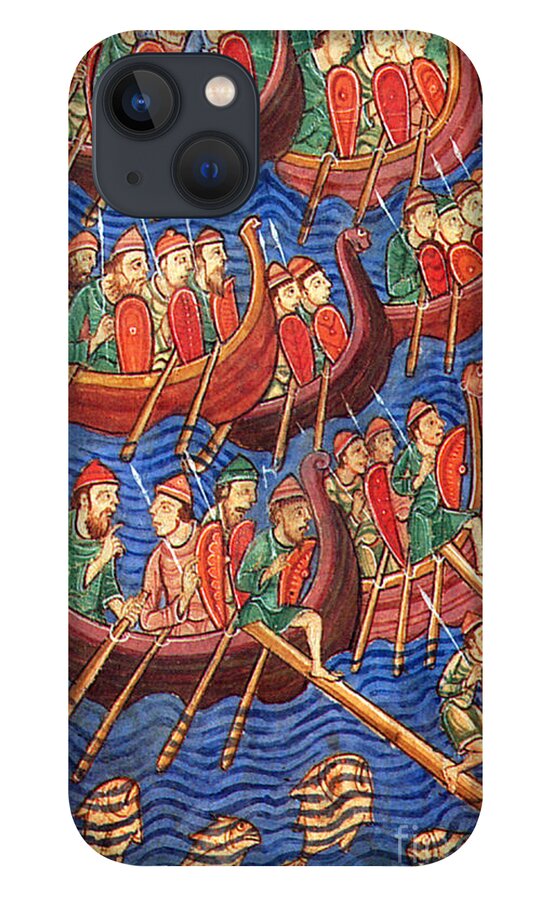 Navigation iPhone 13 Case featuring the photograph Vikings Invade England 9th Century by Photo Researchers