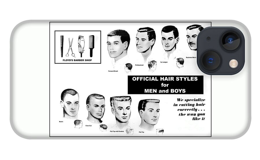 Vintage iPhone 13 Case featuring the photograph Vintage Barber Haircut Poster by Action