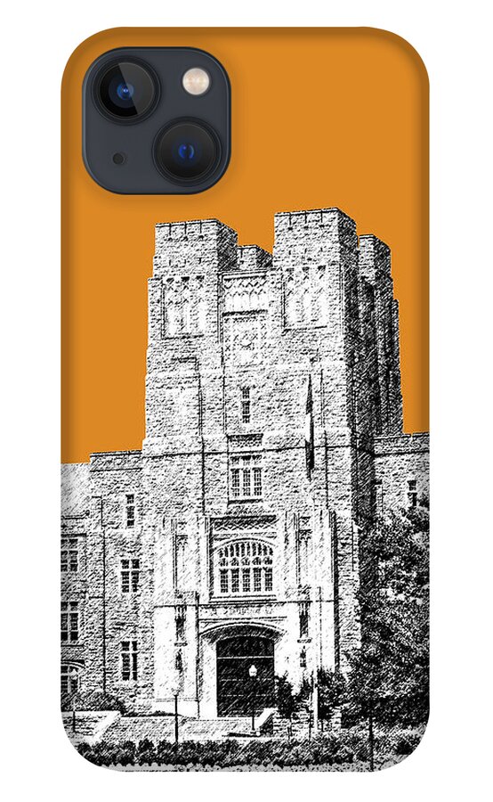 University iPhone 13 Case featuring the digital art Virginia Tech - Dark Orange by DB Artist