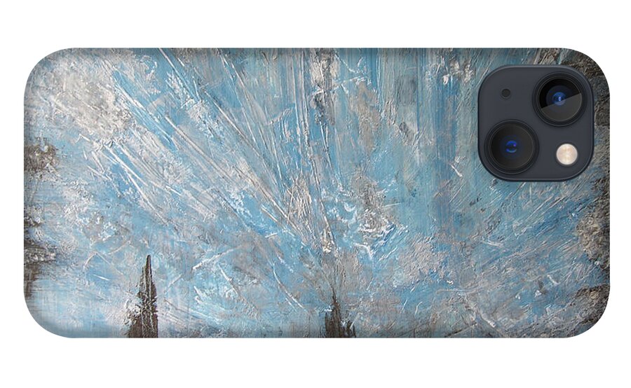 Acryl Painting Structured iPhone 13 Case featuring the painting W2 - smog by KUNST MIT HERZ Art with heart